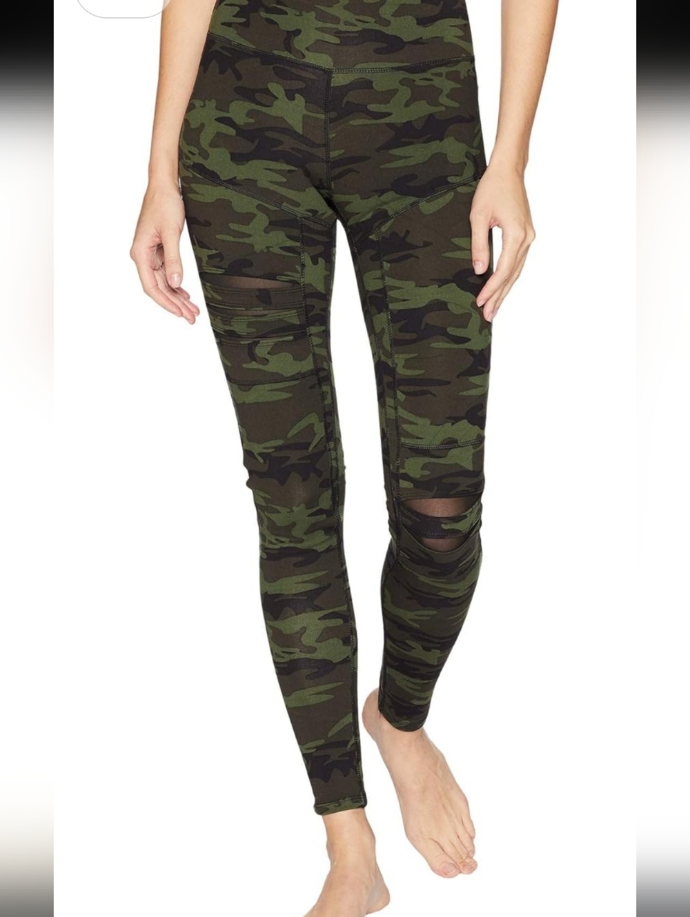 Jessica Simpson Olive & Black Camo Moto Leggings